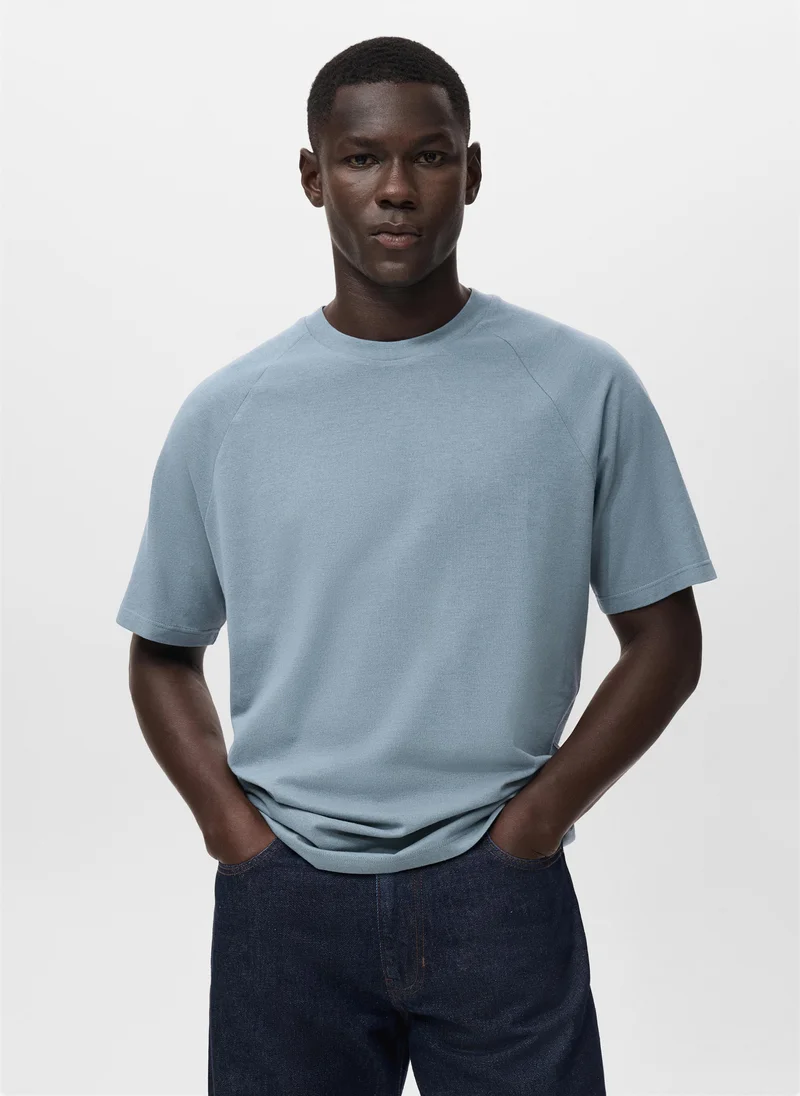 مانجو مان Relaxed-fit cotton-linen t-shirt